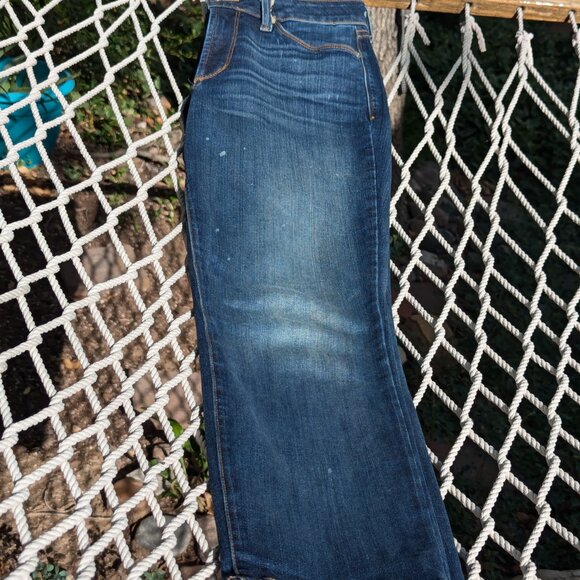 NYDJ Clarissa Ankle Jeans Size 6 Distressed Stretch Blue Jeans Lift and Tuck - Picture 2 of 13